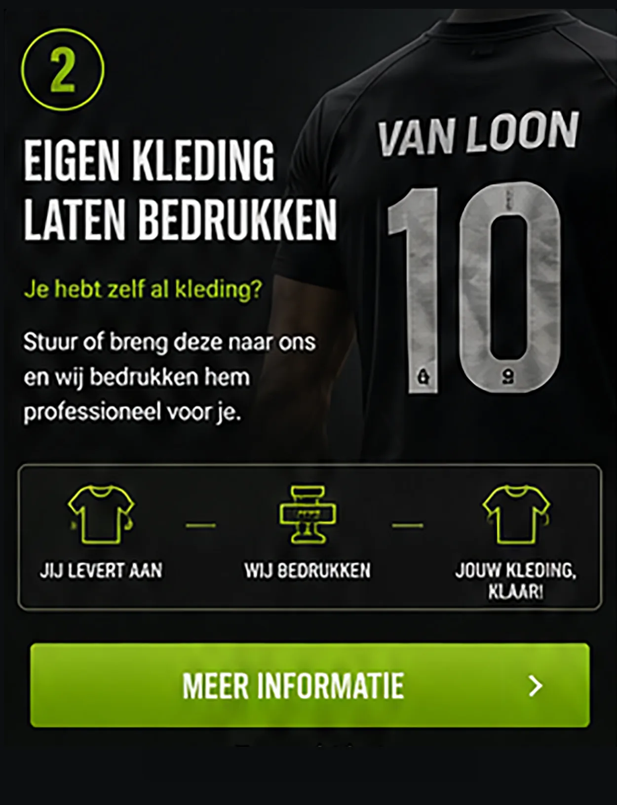 sportkleding eigenkleding aanleveren
